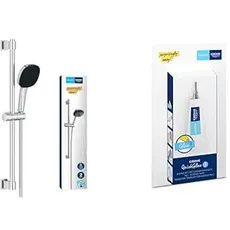 GROHE Vitalio Comfort 110 - Brausestangen- + Klebe- Set (extra wassersparend, Klebeset für Duschprodukte, 600mm Brausestange), eckig, chrom, 2639810E