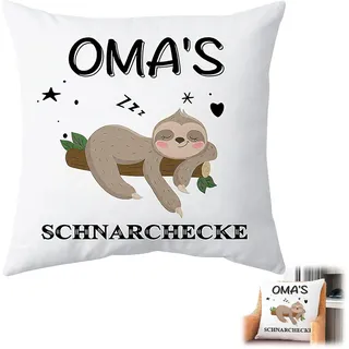 anyts Oma Geschenk Faultier-Geschenk Weiß Kissenbezug 45x45cm, Geburtstagsgeschenk Oma für Muttertag Weihnachten Kleine Überraschungen im Alltag, Muttertagsgeschenk-Oma Geschenke-Oma