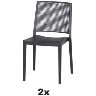 Siena Garden Stapelstuhl , Anthrazit , Kunststoff , 46x80x56 cm , stapelbar, gastro- und objekttauglich, wetterbeständig, UV-beständig , Gartenmöbel, Balkonmöbel, Balkonstühle