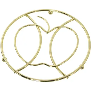 DRW Runder Metall-Untersetzer in Gold, 17 x 17 x 2 cm