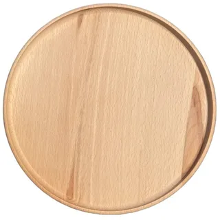 EFO Holzteller 23 cm | Serviertablett aus massivem Buchenholz | Servierplatte Holz ideal zum stilvollen Anrichten von Snacks, Käse und Obst | Snackplatte vielseitig als Servierbrett oder Dekoteller