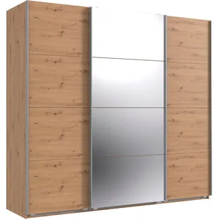 Schwebetürenschrank WIMEX "Norderstedt", braun (artisan eiche nachbildung, spiegel), B:225cm H:210cm T:64cm, Spanplatte, Schränke, Schwebetürenschrank, INKLUSIVE 2 Stoffboxen und 2 zusätzliche Einlegeböden, mit Spiegel