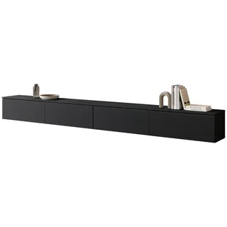 Mirjan24 Detroit D300 TV-Lowboard 300x30 cm Schwarz/Grau Aluminium/Glas/Kunststoff