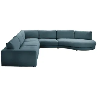Lomoco Ecksofa , Petrol , Kunststoff , Füllung: Schaumstoff, Federn , Ottomane rechts, Eckteil, Rundform , 425x365 cm , Goldenes M, Dgm , erweiterbar, Typenauswahl, Fußauswahl, Lederauswahl, Stoffauswahl, seitenverkehrt erhältlich, Hocker erhältlich, Rücken echt, individuell planbar , Wohnzimmer, Sofas & Couches, Wohnlandschaften, Ecksofas