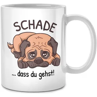 Seness Schade dass du gehst Tasse mit Spruch lustig Hund, Abschiedsgeschenk Kollegen Jobwechsel, Lieblingskollegin, Abschied beste Kollegin Geschenk, Rente Team Büro Arbeit, Kaffeetasse witzig