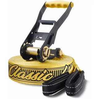 Gibbon Slacklines Slackline Set Gibbon Slacklines Classic, Gelb,15 Meter Komplettset