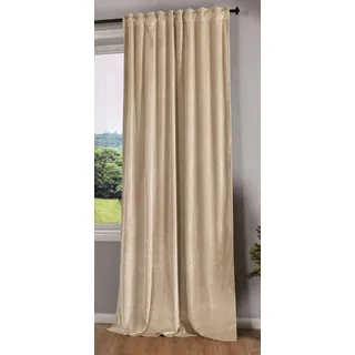 Gardinenbox Verdunkelung Vorhang »Milano« Samt Blickdicht Schlaufenband Tunneldurchzug Blackout Bügelband kürzbar Sand 1 Stück HxB 280x135 cm, 20357