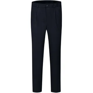 bugatti Bundfaltenhose mit Stretchfunktion, blau