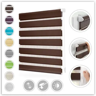 Duo Rollo / Doppelrollo Klemmfix 60 x 150 cm dunkelbraun