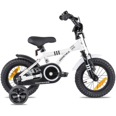 Bild von PROMETHEUS BICYCLES® Kinderfahrrad 12 in Weiß & Schwarz ab 3 Jahre mit Stützräder