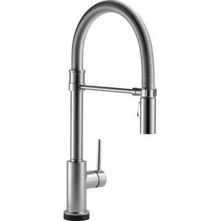 Delta Wasserhahn Trinsic Pro Einhand-Federauslauf Touch Küchenspüle Wasserhahn mit herausziehbarem Sprüher, Touch2O-Technologie und magnetischem Docking-Sprühkopf, Arctic Stainless 9659T-AR-DST