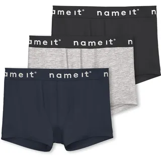 NAME IT Jungen Nkmboxer 3p Noos Unterhose, Black 1, 122/128, EU