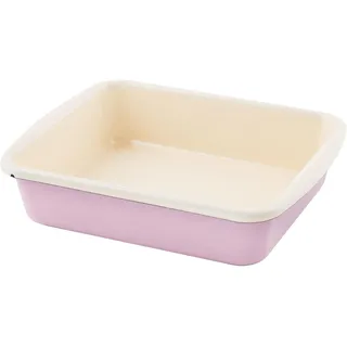 Riess, 0397-006, Minibackofenform, CLASSIC - BUNT/PASTELL, Farbe Rosa, Maße 24,8 x 20 cm, Höhe 5.5 cm, Emaille, Induktion