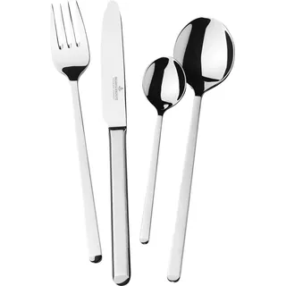 Picard & Wielpütz PORTOFINO Besteckset, rostfrei, Massivmesser Set, 72-teilig Tafelservice, mattierter Griff, modernes Design - edles Besteck, Set für 12 Personen, Made in Germany - Solingen