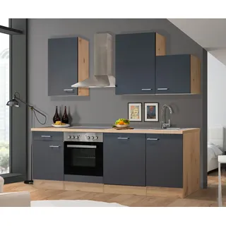 Flex-Well Küchenzeile Morena 220 cm grau