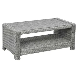 Lounge-Tisch Dublin 110 x 56 cm | Mystic Grau | Rattan & Aluminium