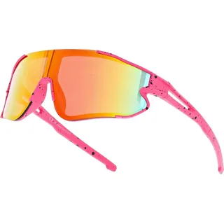 Sport-Sonnenbrille mit zwei polarisierten Gläsern, schwarz und gelb, DRS53C3