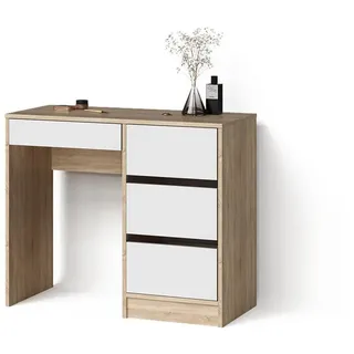 Livinity® Schminktisch Imola Sonoma mit 4 Schubladen , Sonoma Eiche , Holzwerkstoff , Rechteckig , 90x75x40 cm , Wohnzimmer, Wohnzimmertische, Konsolentische