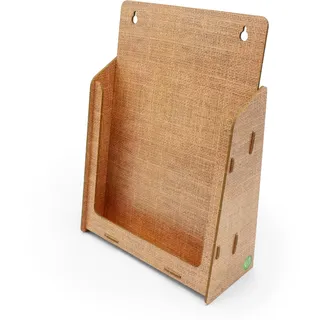 stableco 1x ökologischer Wand Prospektständer DIN A4 vertikal 1 Fach indoor Wandprospekthalter im natural Design No Plastic! Just Paper! nachhaltiger Wandflyerhalter, Flyerständer Wandmontage