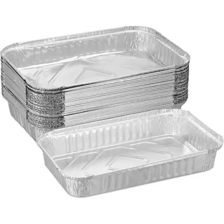Relaxdays Grillschale 31 x 21 cm Metall Silber