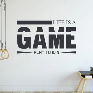 GRAZDesign Wandtattoo Gamer Kinderzimmer für Jungen - Mädchen, Wandaufkleber Jugendzimmer Gamerzimmer, lustige Sprüche - 87x50cm / schwarz