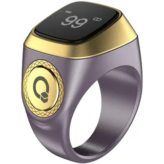 Al salama Smart Tasbih Zikr Ring, 20mm Muslim Digital Azan Wecker, Tasbih Zähler Smart Ring (Lila)