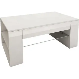 ML-Design Couchtisch Hochglanz Weiß Holz 100 x 42 x 60 cm