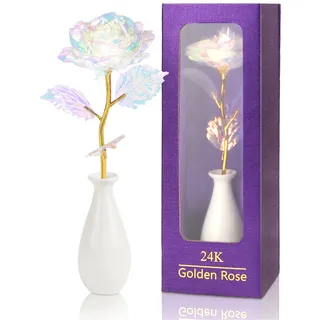 ADAZ 24K Goldene Ewige Rose Geschenk für Frauen Mutter Sie Freundin Ehefrau Muttertagsgeschenke Rose Geschenke für Weihnachten Geburtstag Frauentags Valentinstag