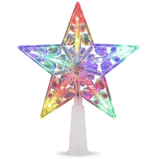 Brightium Batteriebetriebene Lichterkette, 3 AA, Stern, 21 cm, RGBY – ideal zum Dekorieren von Weihnachtsbäumen und zur Schaffung Einer festlichen Atmosphäre.