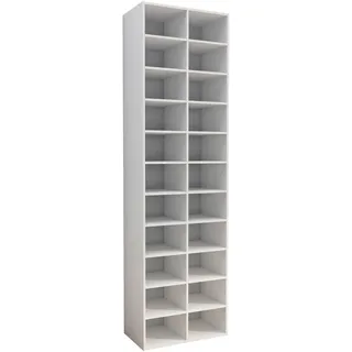 Mid.you Schuhregal , Weiß , Holzwerkstoff , 20 Fächer , 52x183x30 cm , stehend , Garderobe, Schuhaufbewahrung, Schuhregale