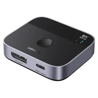 Switch Ugreen DisplayPort/USB-C do USB-C - szary - Schwarz, Grau
