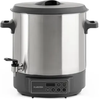 Klarstein Lady Marmalade Einkochautomat Einkochtopf Einkocher Heißgetränkespender, 27 Liter, 1800 Watt, 30-100 °C, Timer, Warmhalte-Funktion, Überhitzungsschutz, Edelstahl gebürstet - Silber