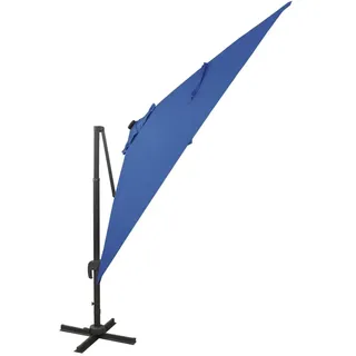 vidaXL Ampelschirm mit LED-Beleuchtung 300 cm Azurblau - Blau