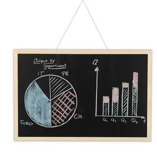 Relaxdays Kreidetafel , Schwarz , Holzwerkstoff, Holz, Wellpappe , 60x40x2 cm , Bilder & Rahmen, Pinnwände & Magnettafeln