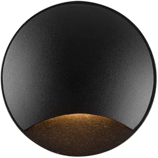 LED Einbauleuchte außen IP65 rund D: 6,2 cm Schwarz 3000 K Wand Lampe Treppe