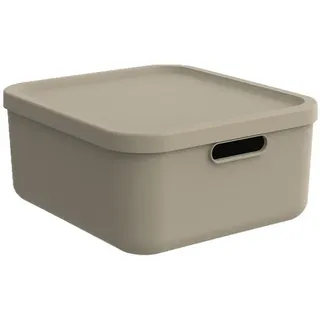 Rotho Box MIT Deckel , Cappuccino , Kunststoff , 35.5x17.7x39.5 cm , BPA-frei, Reach, DIN EN ISO 14001, DIN EN ISO 9001 , Tragegriff, Deckel abnehmbar, stapelbar, recycelbar, integrierte Durchlüftung , Ordnen & Aufbewahren, Dekoboxen & Aufbewahrungsboxen, Stapelboxen