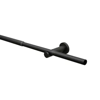 GARDINIA »Set Sol 1-Lauf« Ø 1,9 mm 1 läufig-läufig mit Bohren, Wandmontage, Metall, Gardinenstangen, Set aus Metall, schwarz