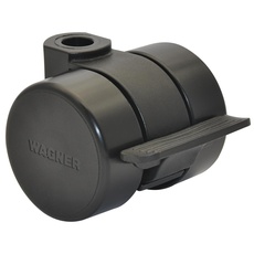 WAGNER Design Möbelrolle/Lenkrolle - hart - Durchmesser Ø 38 mm, Bauhöhe 40 mm, Feststeller, schwarz, Tragkraft 50 kg - Made in Germany - 01004201