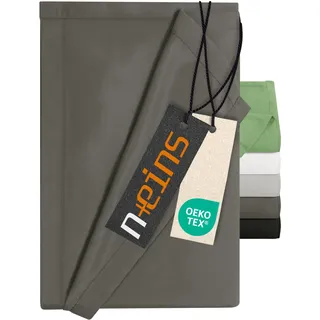 npluseins Bettlaken ohne Spanngummi - Ultrasoft und superweich - Betttuch für Bett Wohnmobil Camping Decke Reisedecke Ultraleicht – Laken 1628.2375, 180 x 275 cm, anthrazit