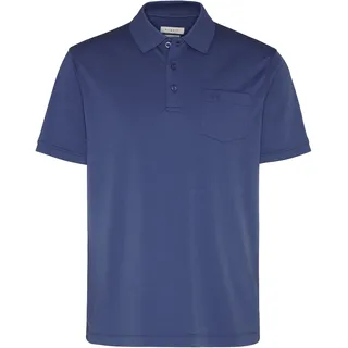 Poloshirt BUGATTI, Herren, Gr. S, blau (370, blau), 50% Baumwolle, 50% Polyester, unifarben, normal, ohne Ausschnitt, Shirts Poloshirt, Modern Fit aus einem Baumwollmix