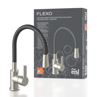 Eisl Flexo Spültischarmatur Edelstahl/Schwarz