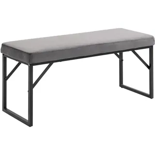 Homcom Sitzbank Samt Dunkelgrau 100 x 35 x 47 cm
