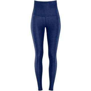 Winshape Damen Functional Comfort Tights Hwl117c “high Waist” Im Jeans Style Mit V-Shape Applikation Und Core-Bund Leggings, Rich-Blue, S