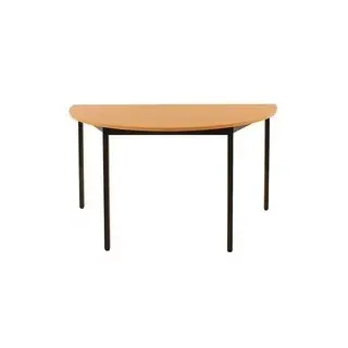 SODEMATUB Mehrzwecktisch buche, schwarz halbrund, Vierkantrohr schwarz, 140,0 x 70,0 x 74,0 cm