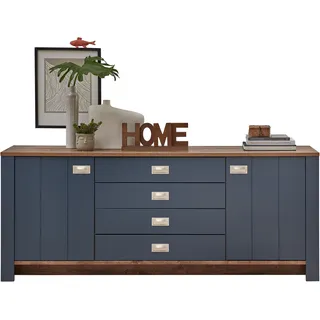 Innostyle Sideboard »DIJON«, (1 St.), 2 türig, 4 Fächer, 4 Schubladen, 2 Einlegeböden, Softclose, blau