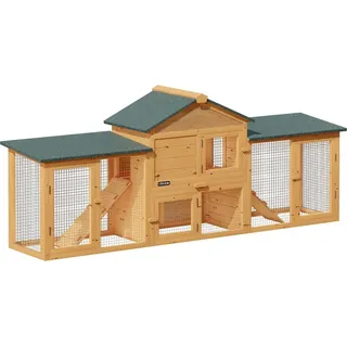 Cadoca® Kleintierstall 204 x 45 x 84 cm braun