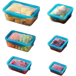 ZHDHOME Frischhaltedosen mit deckel Vorratsdosen Set Frischhaltedosen mit Flexiblem deckel Lunchbox mit luftdichtem Deckel 6er Set Meal Prep Vorratsdose Groß Kunststoff