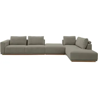 Musterring Wohnlandschaft Anreihsofa mit Armlehne links, Eckteil rechts mit Kissen & Hocker