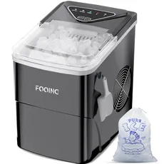 Eiswürfelmaschine Klare Eiswürfel, Selbstreinigende Eismaschine, 9 Würfel in 6 Minuten fertig, 15KG in 24 H, Tragbare Ice Maker Cube Maschine für Zuhause/Küche/Büro/Bar