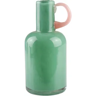 AM Design Dekovase »aus grünem Glas mit einem zarten rosa Griff« modernes Design für Ihr Zuhause, grün